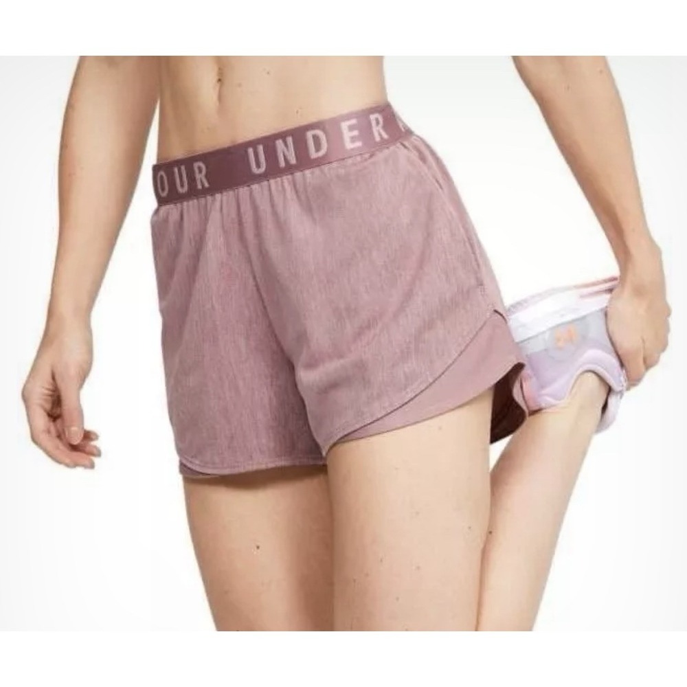 Under Armour Play Up Twist Shorts Heatgear  3.0 Size large Dusty Rose Pink Mauve